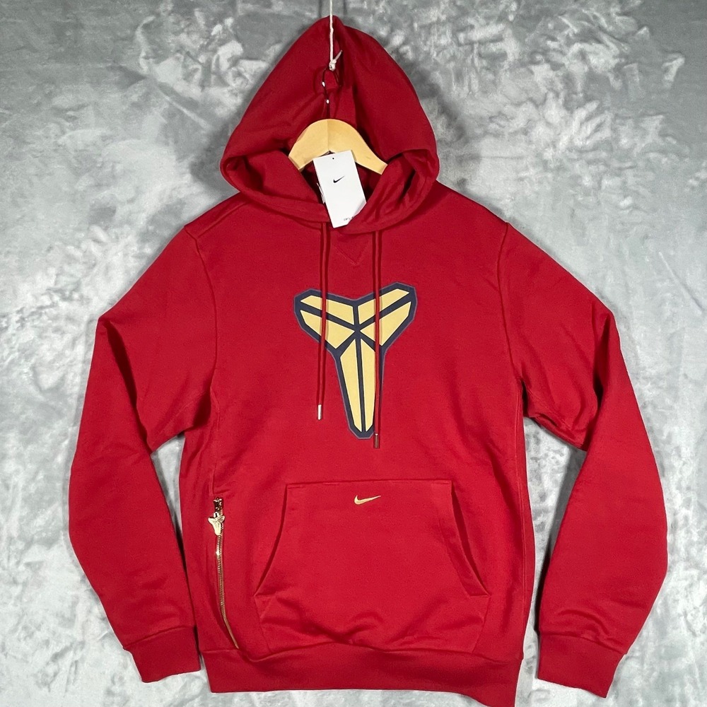 Nike Kobe Bryant Mamba Dri-FIT Basketball Hoodie Red Gold HF0068-657 Mens Small